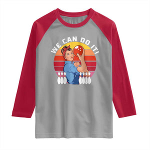 Feminist Bowling Raglan Shirt We Can Do It TS12 Sport Gray Red Print Your Wear