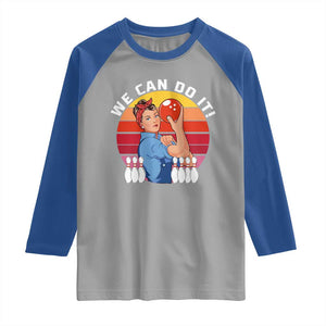 Feminist Bowling Raglan Shirt We Can Do It TS12 Sport Gray Royal Print Your Wear