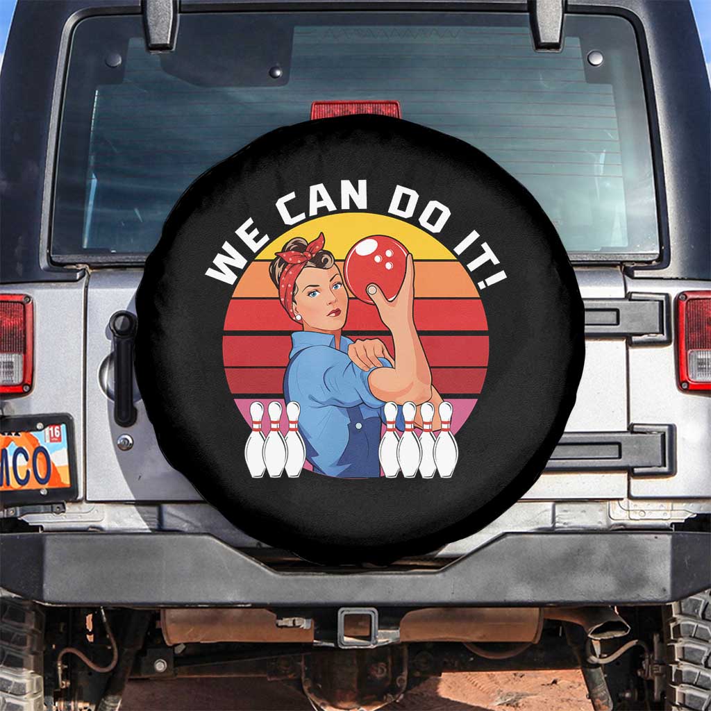 Feminist Bowling Spare Tire Cover We Can Do It TS12 No hole Black Print Your Wear