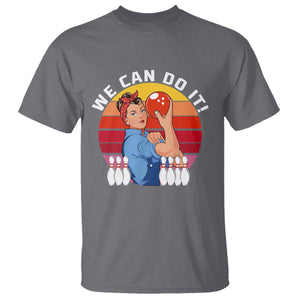 Feminist Bowling T Shirt We Can Do It TS12 Charcoal Print Your Wear