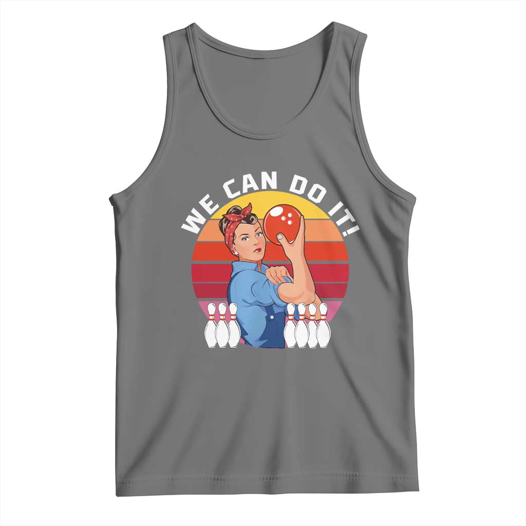 Feminist Bowling Tank Top We Can Do It TS12 Black Heather Print Your Wear