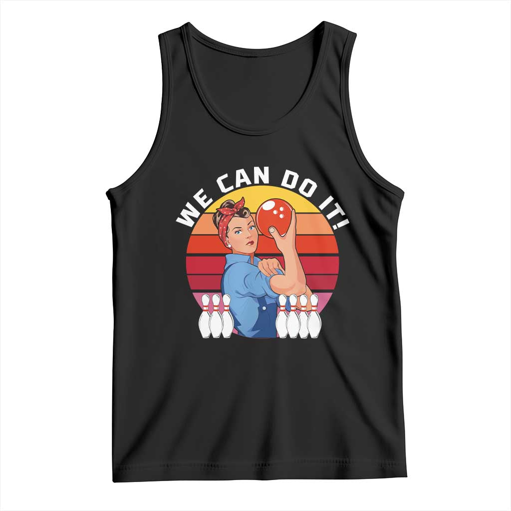Feminist Bowling Tank Top We Can Do It TS12 Black Print Your Wear