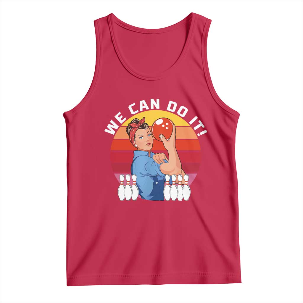 Feminist Bowling Tank Top We Can Do It TS12 Red Print Your Wear