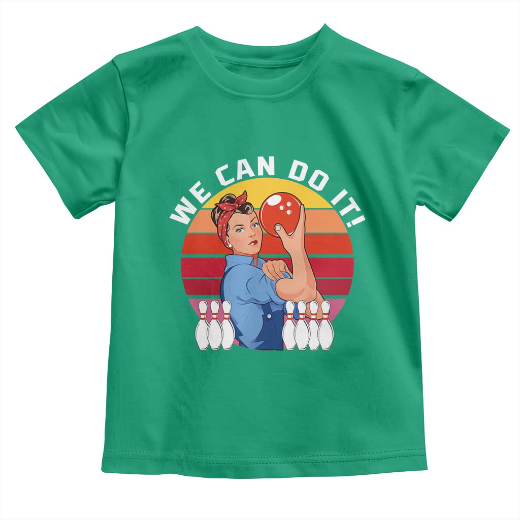 Feminist Bowling Toddler T Shirt We Can Do It TS12 Irish Green Print Your Wear