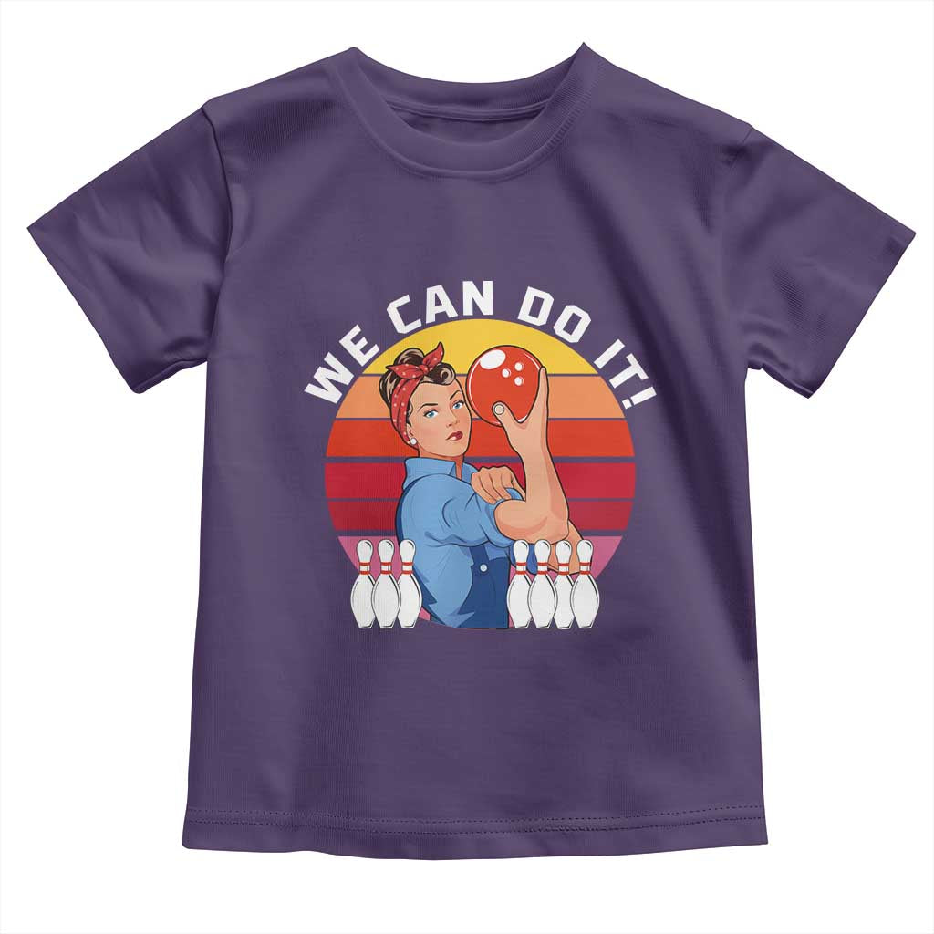 Feminist Bowling Toddler T Shirt We Can Do It TS12 Purple Print Your Wear