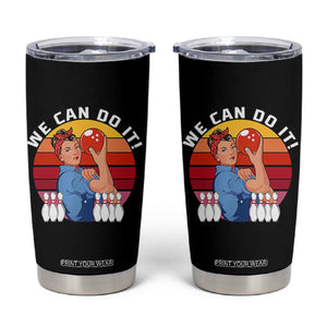 Feminist Bowling Tumbler Cup We Can Do It TS12 Black Print Your Wear