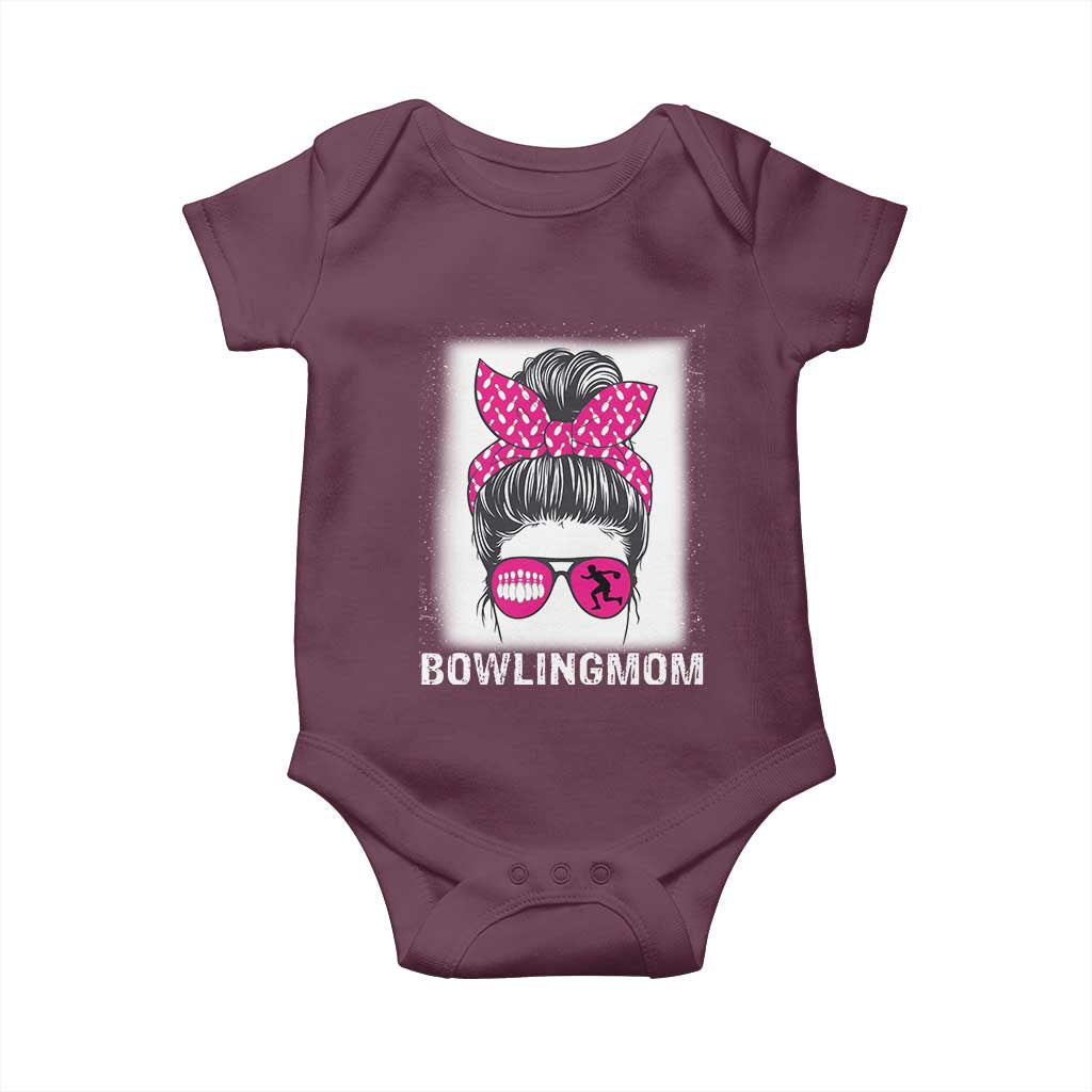 Bowling Mom Life Baby Onesie Funny Bowler Gift TS12 Maroon Print Your Wear