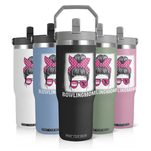 Bowling Mom Life Flip Straw Tumbler Funny Bowler Gift TS12 Print Your Wear