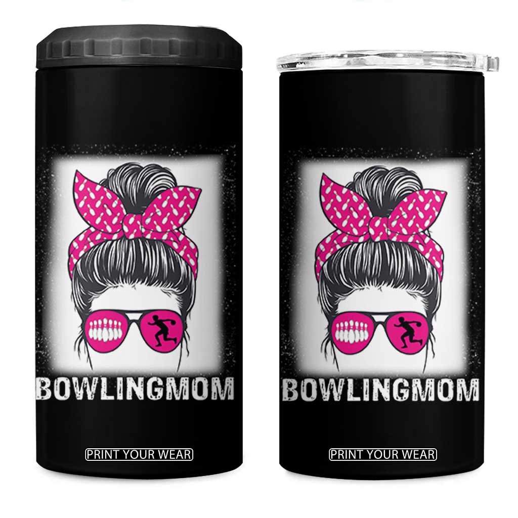 Bowling Mom Life 4 in 1 Can Cooler Tumbler Funny Bowler Gift TS12 One Size: 16 oz Black Print Your Wear