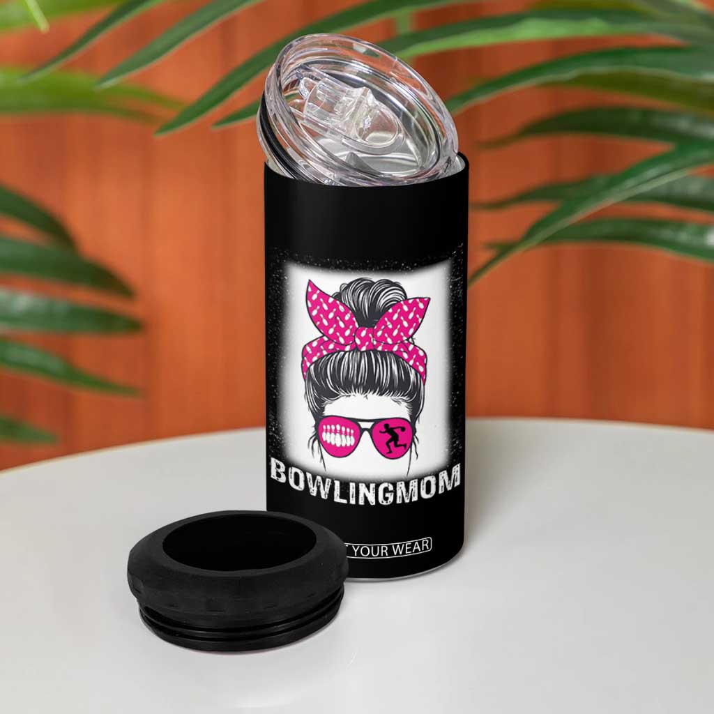 Bowling Mom Life 4 in 1 Can Cooler Tumbler Funny Bowler Gift TS12 Print Your Wear
