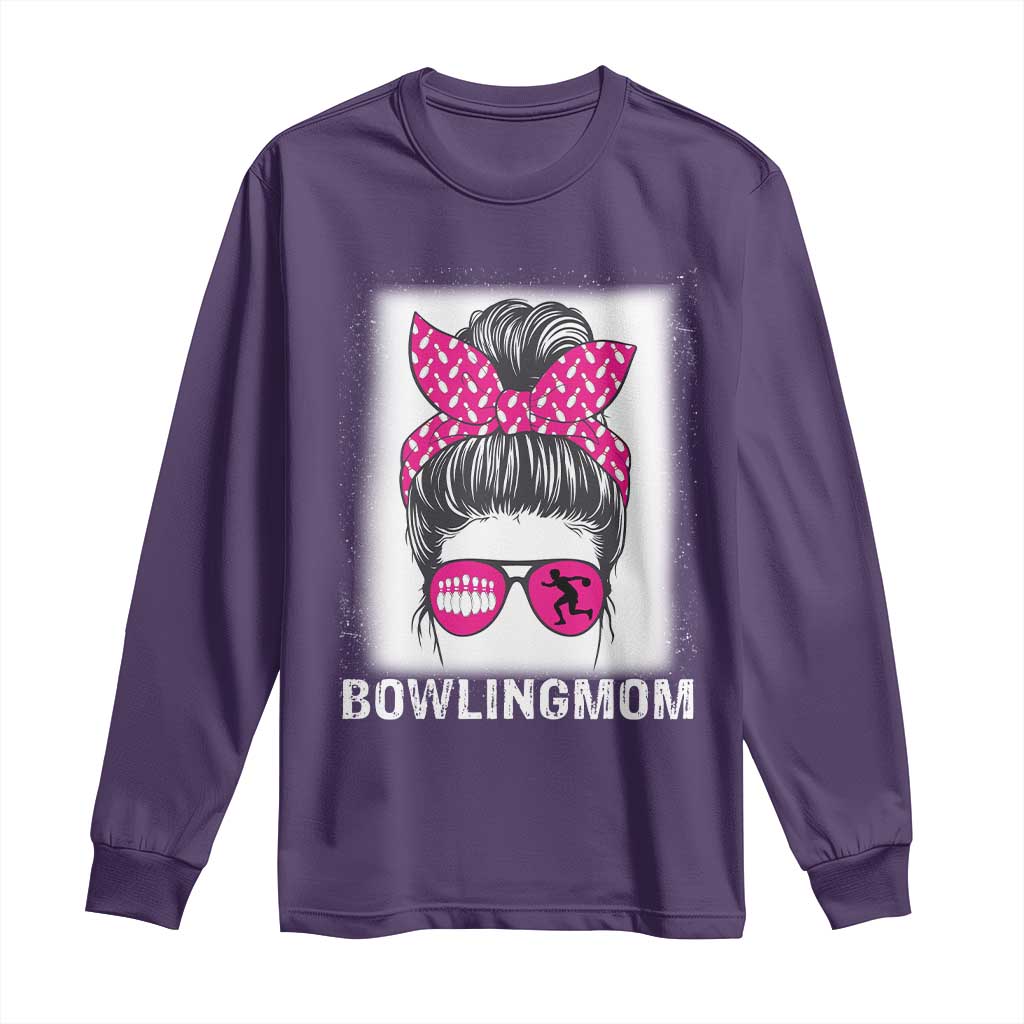 Bowling Mom Life Long Sleeve Shirt Funny Bowler Gift TS12 Purple Print Your Wear