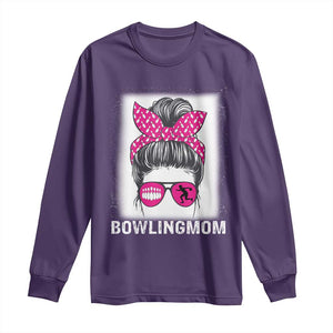Bowling Mom Life Long Sleeve Shirt Funny Bowler Gift TS12 Purple Print Your Wear