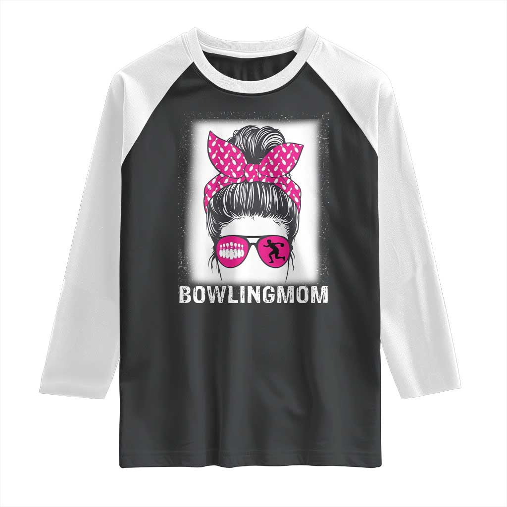 Bowling Mom Life Raglan Shirt Funny Bowler Gift TS12 Black White Print Your Wear