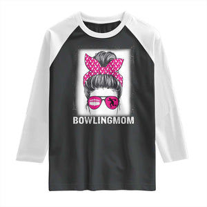 Bowling Mom Life Raglan Shirt Funny Bowler Gift TS12 Black White Print Your Wear