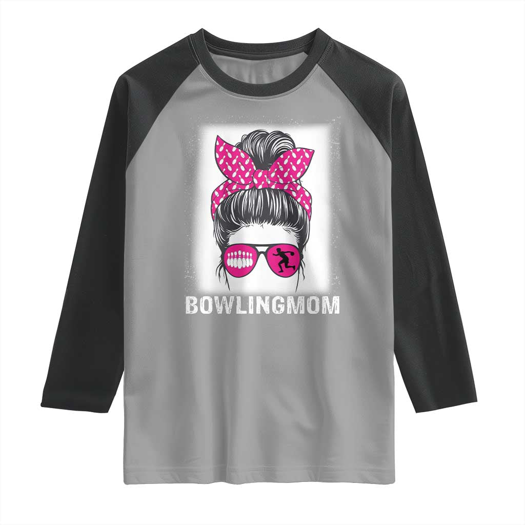 Bowling Mom Life Raglan Shirt Funny Bowler Gift TS12 Sport Gray Black Print Your Wear