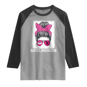 Bowling Mom Life Raglan Shirt Funny Bowler Gift TS12 Sport Gray Black Print Your Wear