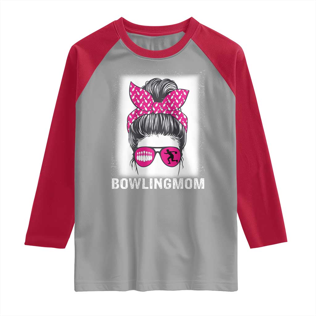 Bowling Mom Life Raglan Shirt Funny Bowler Gift TS12 Sport Gray Red Print Your Wear