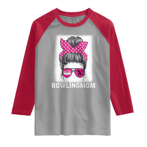 Bowling Mom Life Raglan Shirt Funny Bowler Gift TS12 Sport Gray Red Print Your Wear