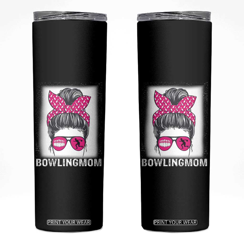 Bowling Mom Life Skinny Tumbler Funny Bowler Gift TS12 Black Print Your Wear