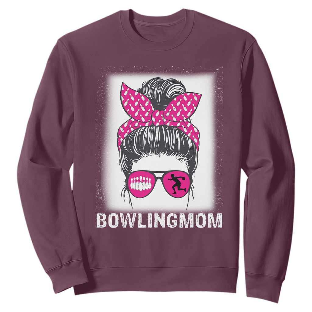 Bowling Mom Life Sweatshirt Funny Bowler Gift TS12 Maroon Print Your Wear