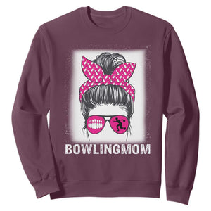 Bowling Mom Life Sweatshirt Funny Bowler Gift TS12 Maroon Print Your Wear
