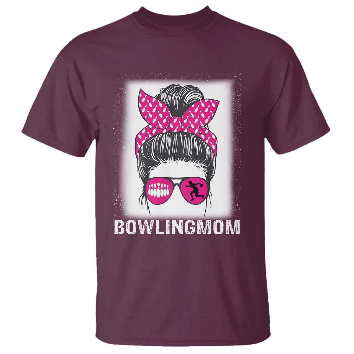 Bowling Mom Life T Shirt Funny Bowler Gift TS12 Maroon Print Your Wear