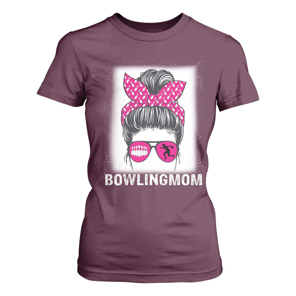 Bowling Mom Life T Shirt For Women Funny Bowler Gift TS12 Maroon Print Your Wear