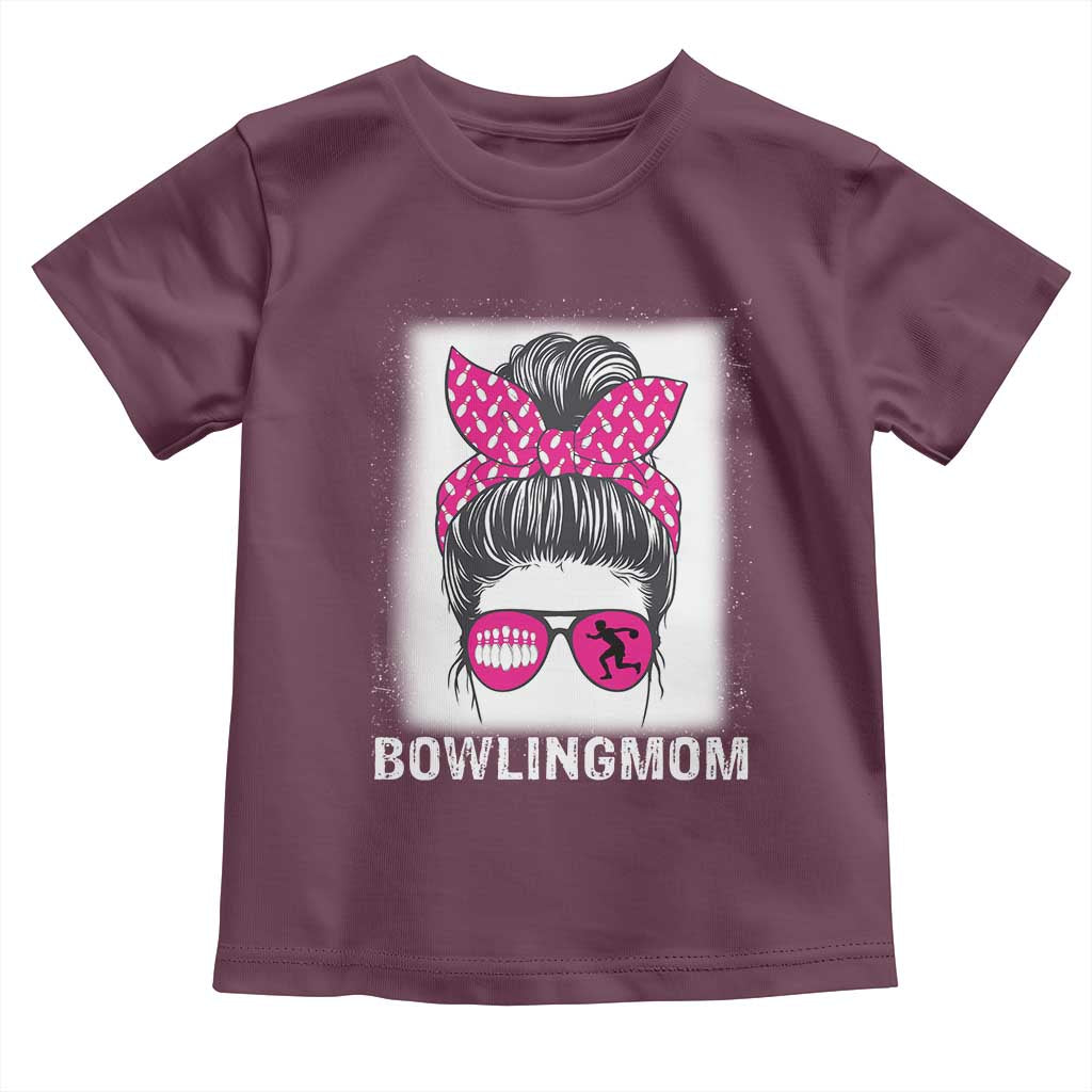 Bowling Mom Life Toddler T Shirt Funny Bowler Gift TS12 Maroon Print Your Wear