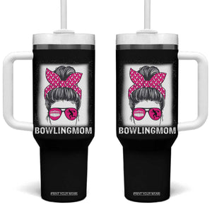 Bowling Mom Life Tumbler With Handle Funny Bowler Gift TS12 One Size: 40 oz Black Print Your Wear