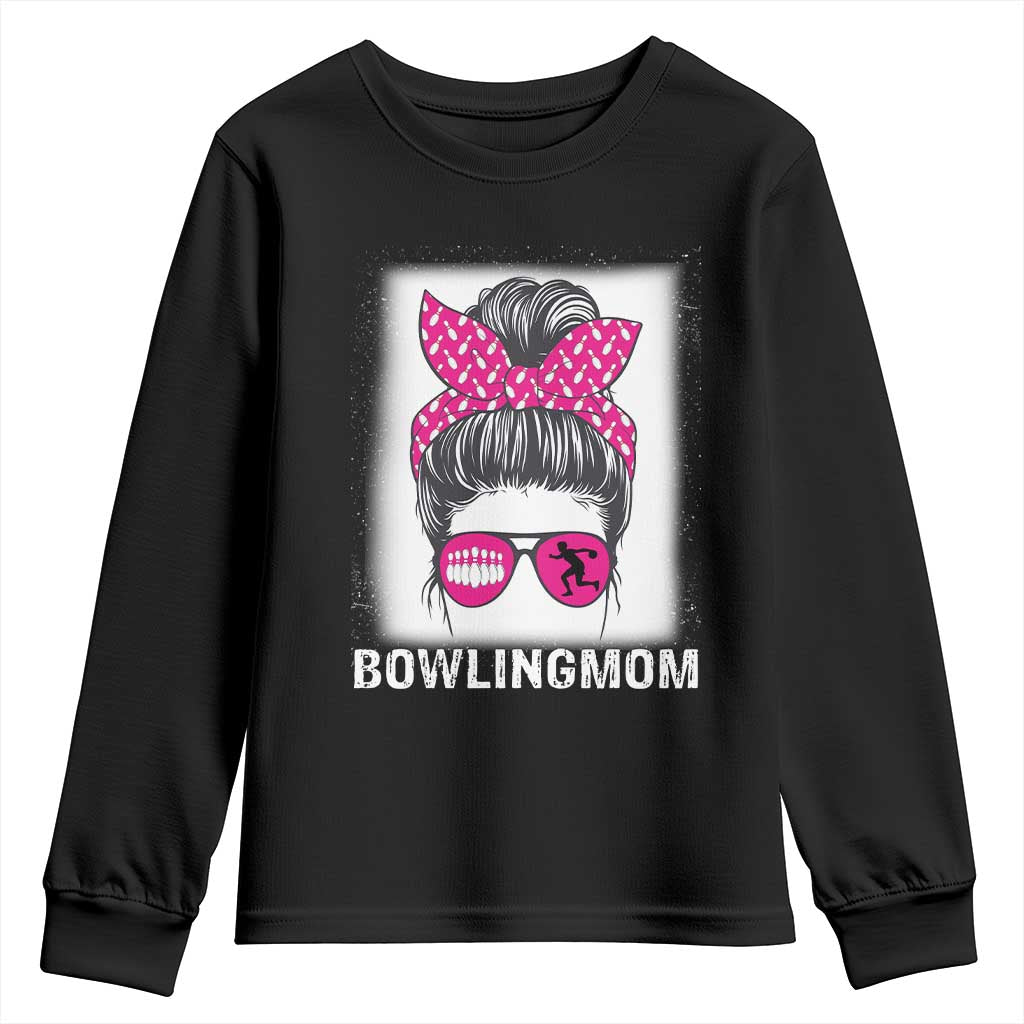 Bowling Mom Life Youth Sweatshirt Funny Bowler Gift TS12 Black Print Your Wear