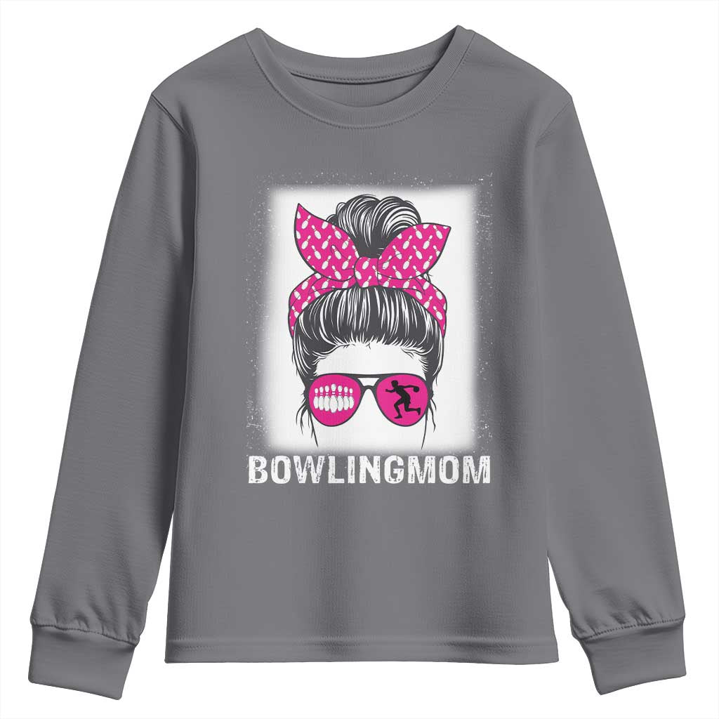 Bowling Mom Life Youth Sweatshirt Funny Bowler Gift TS12 Charcoal Print Your Wear