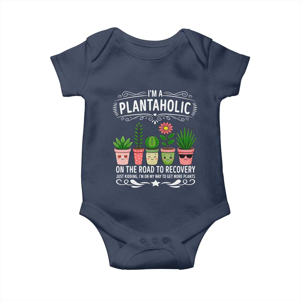 Funny Plantaholic Baby Onesie Im On My Way To Get More Plants TS12 Navy Print Your Wear
