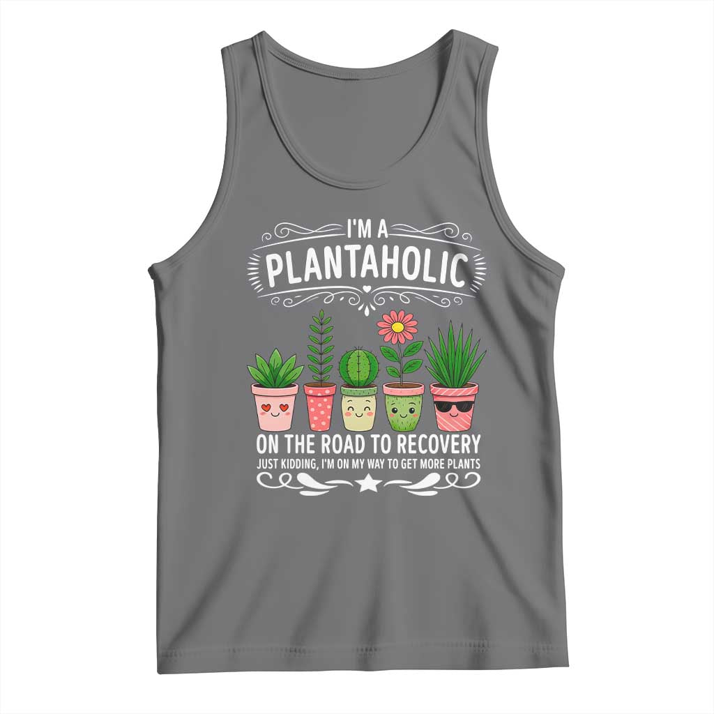 Funny Plantaholic Tank Top Im On My Way To Get More Plants TS12 Black Heather Print Your Wear