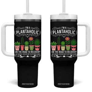 Funny Plantaholic Tumbler With Handle Im On My Way To Get More Plants TS12 One Size: 40 oz Black Print Your Wear