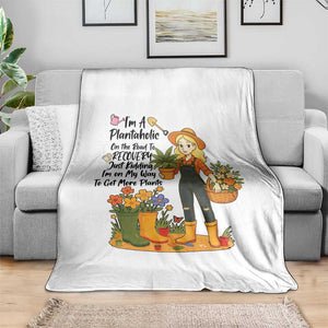 Plantaholic Throw Blanket Im On My Way To Get More Plants - Print Your Wear