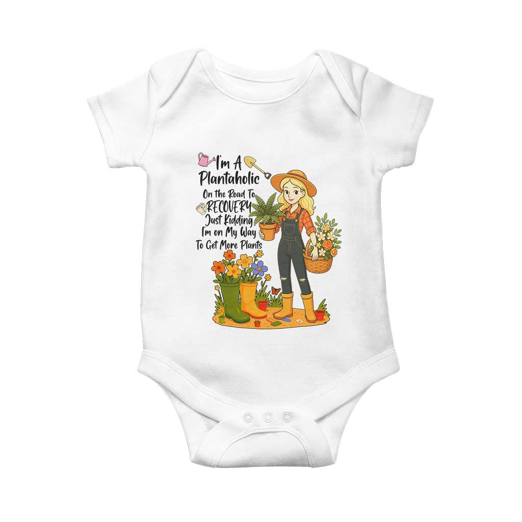 Plantaholic Baby Onesie Im On My Way To Get More Plants TS12 White Print Your Wear