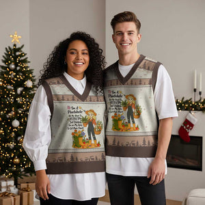 Plantaholic V-Neck Knit Sweater Vest Im On My Way To Get More Plants TS12 Mocha Mousse Print Your Wear