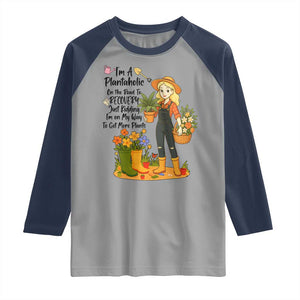 Plantaholic Raglan Shirt Im On My Way To Get More Plants TS12 Sport Gray Navy Print Your Wear