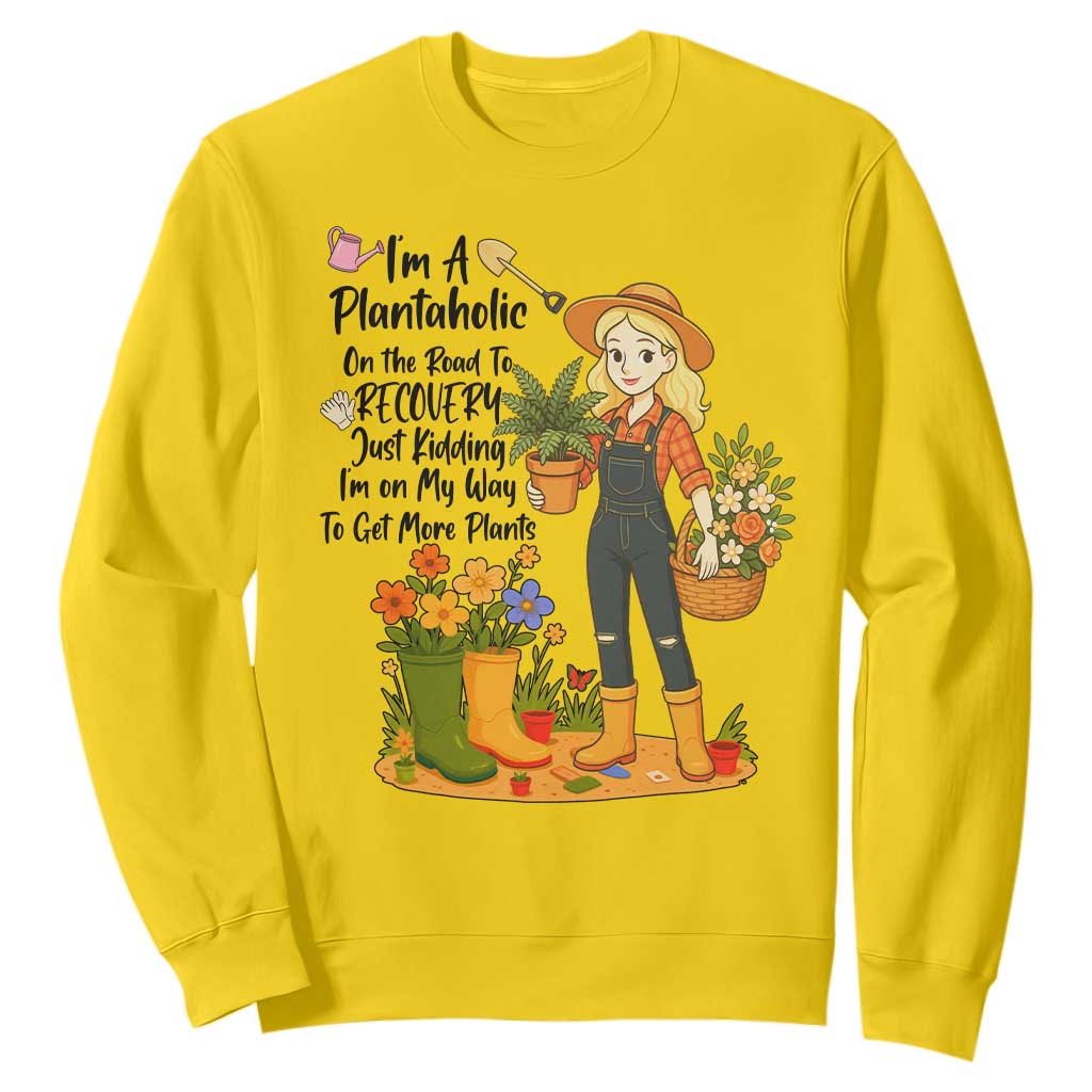 Plantaholic Sweatshirt Im On My Way To Get More Plants TS12 Daisy Print Your Wear