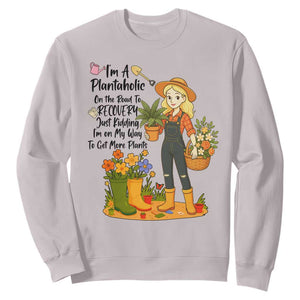 Plantaholic Sweatshirt Im On My Way To Get More Plants TS12 Ice Gray Print Your Wear