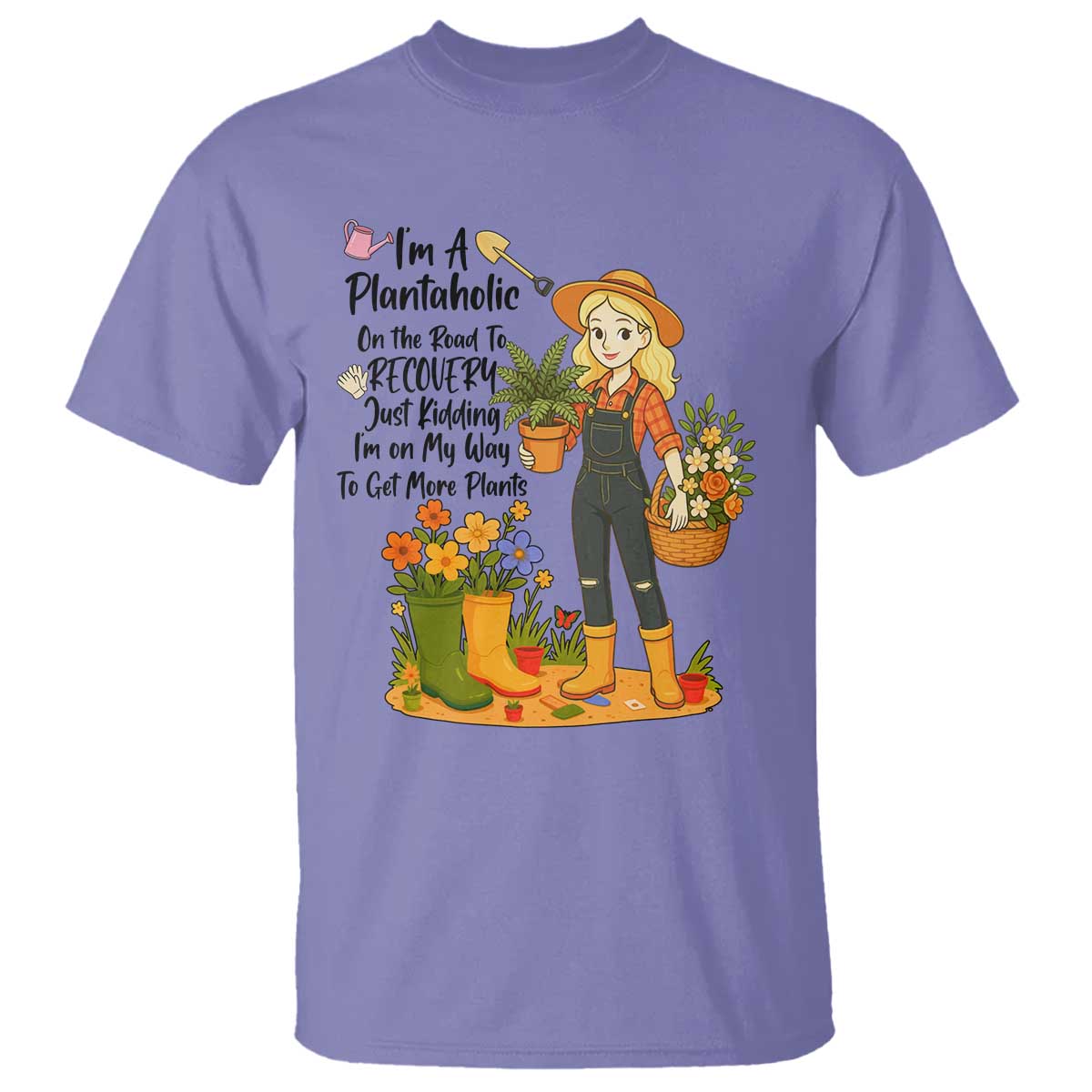Plantaholic T Shirt Im On My Way To Get More Plants TS12 Violet Print Your Wear