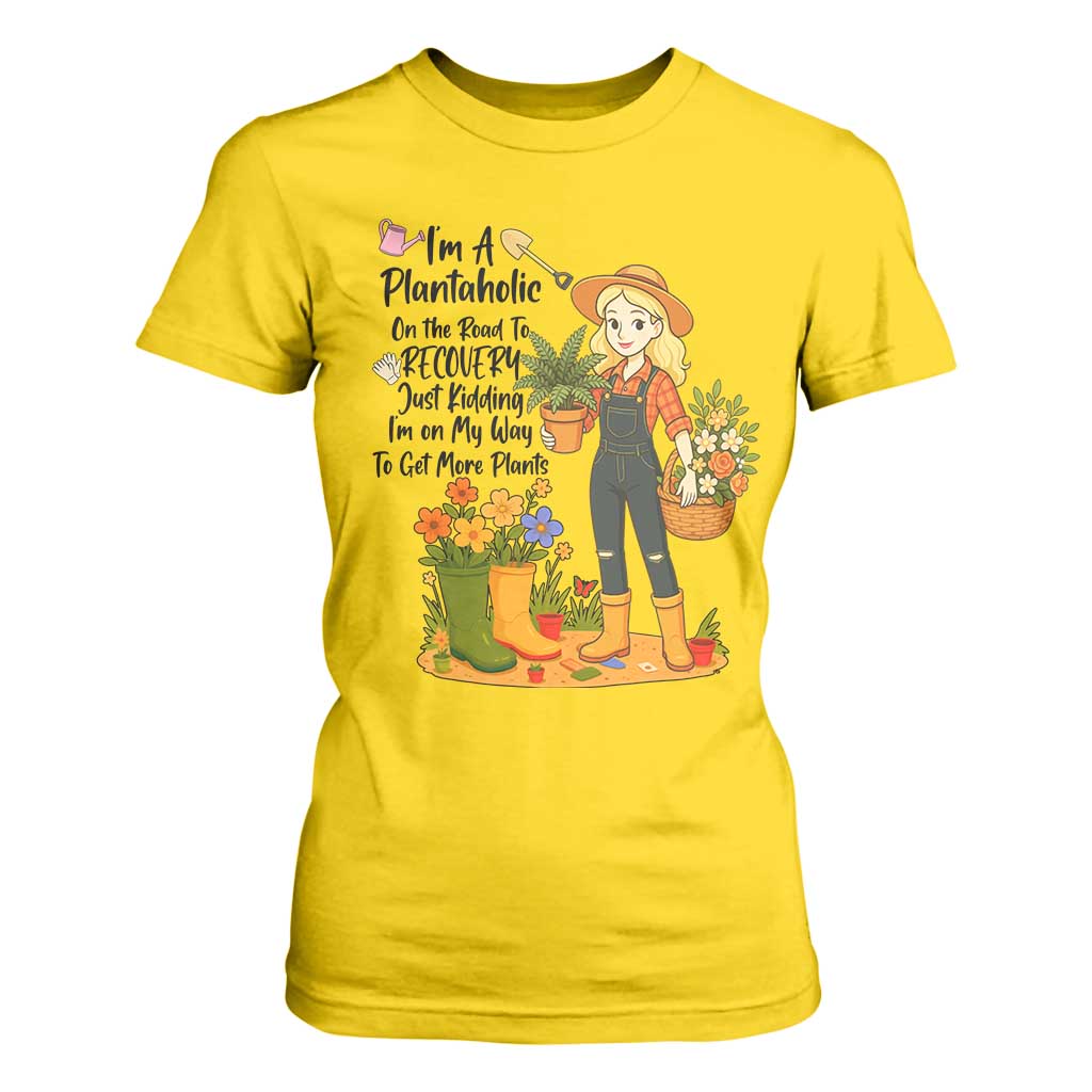 Plantaholic T Shirt For Women Im On My Way To Get More Plants TS12 Daisy Print Your Wear
