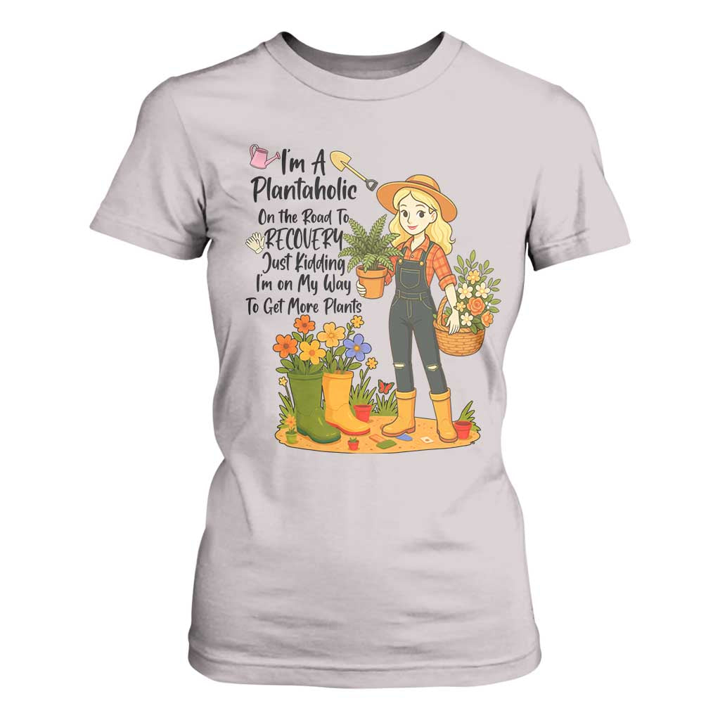 Plantaholic T Shirt For Women Im On My Way To Get More Plants TS12 Ice Gray Print Your Wear