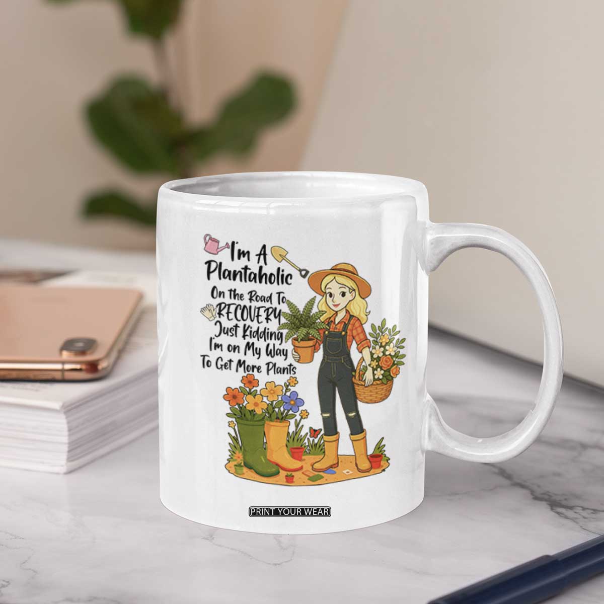 Plantaholic Coffee Mug Im On My Way To Get More Plants TS12 Print Your Wear