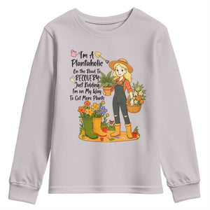 Plantaholic Youth Sweatshirt Im On My Way To Get More Plants TS12 Ice Gray Print Your Wear