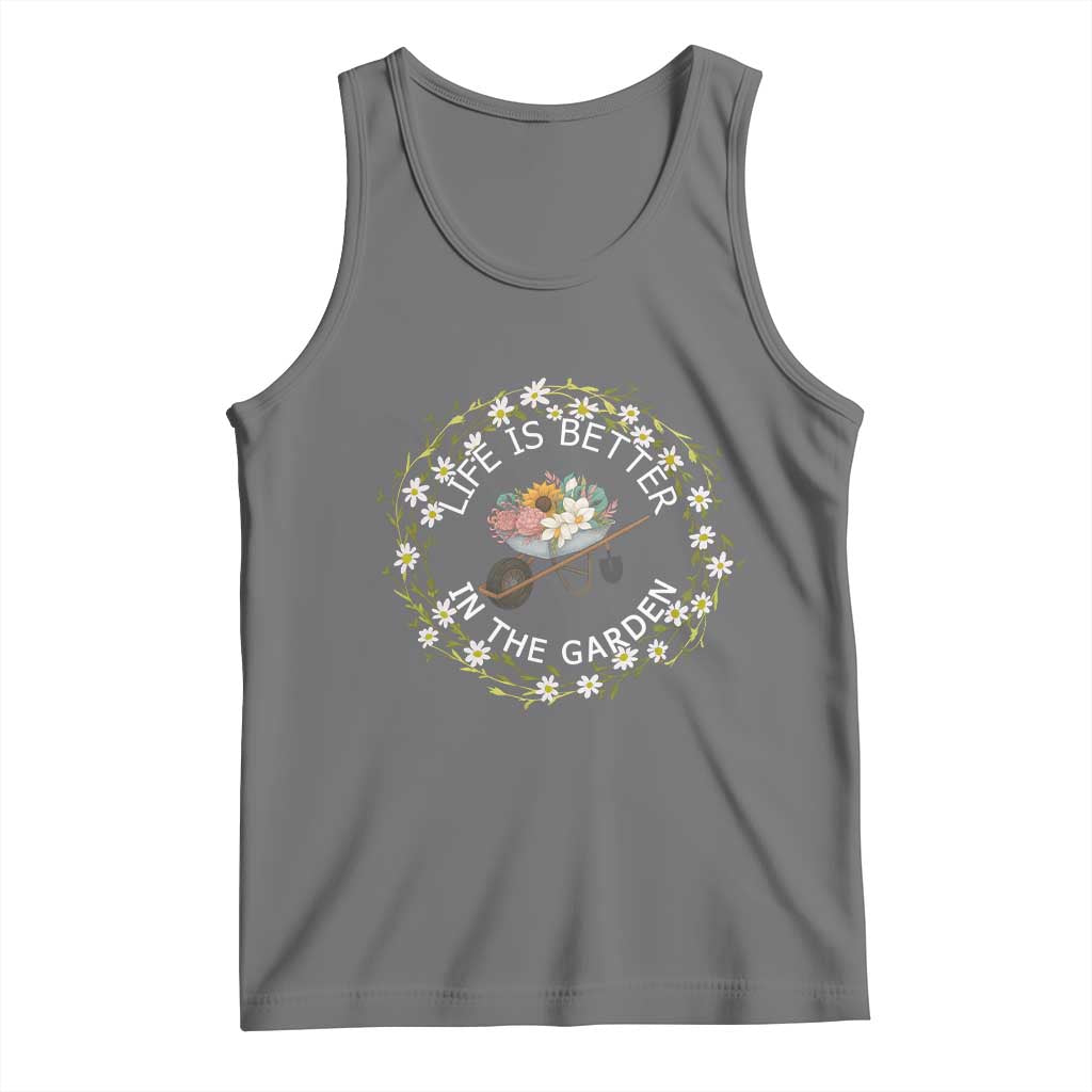 Gardening Lover Gift Tank Top Life Is Better In The Garden TS12 Black Heather Print Your Wear