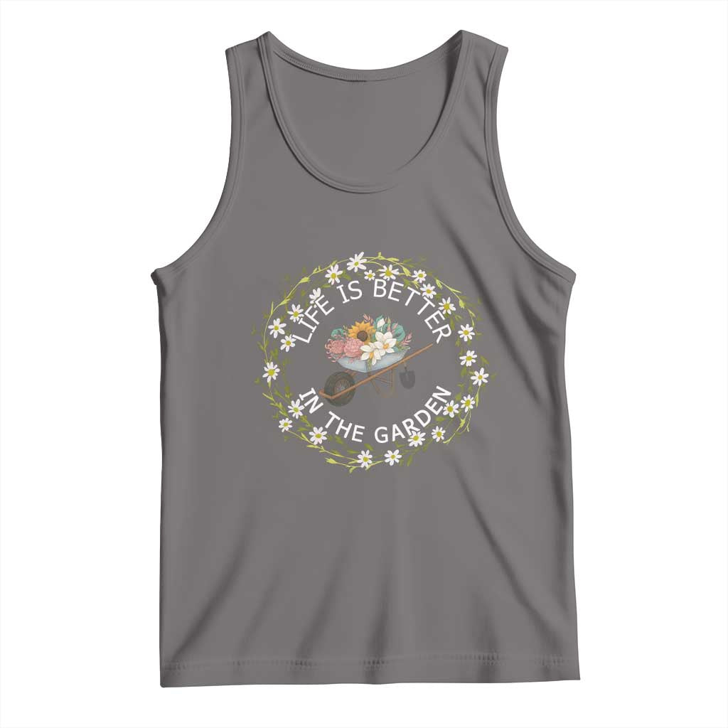 Gardening Lover Gift Tank Top Life Is Better In The Garden TS12 Deep Heather Print Your Wear