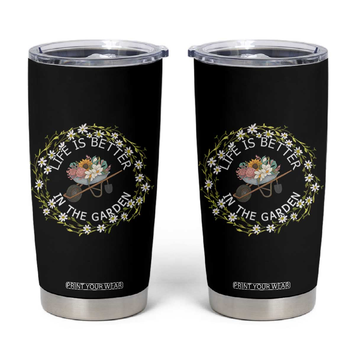 Gardening Lover Gift Tumbler Cup Life Is Better In The Garden TS12 Black Print Your Wear