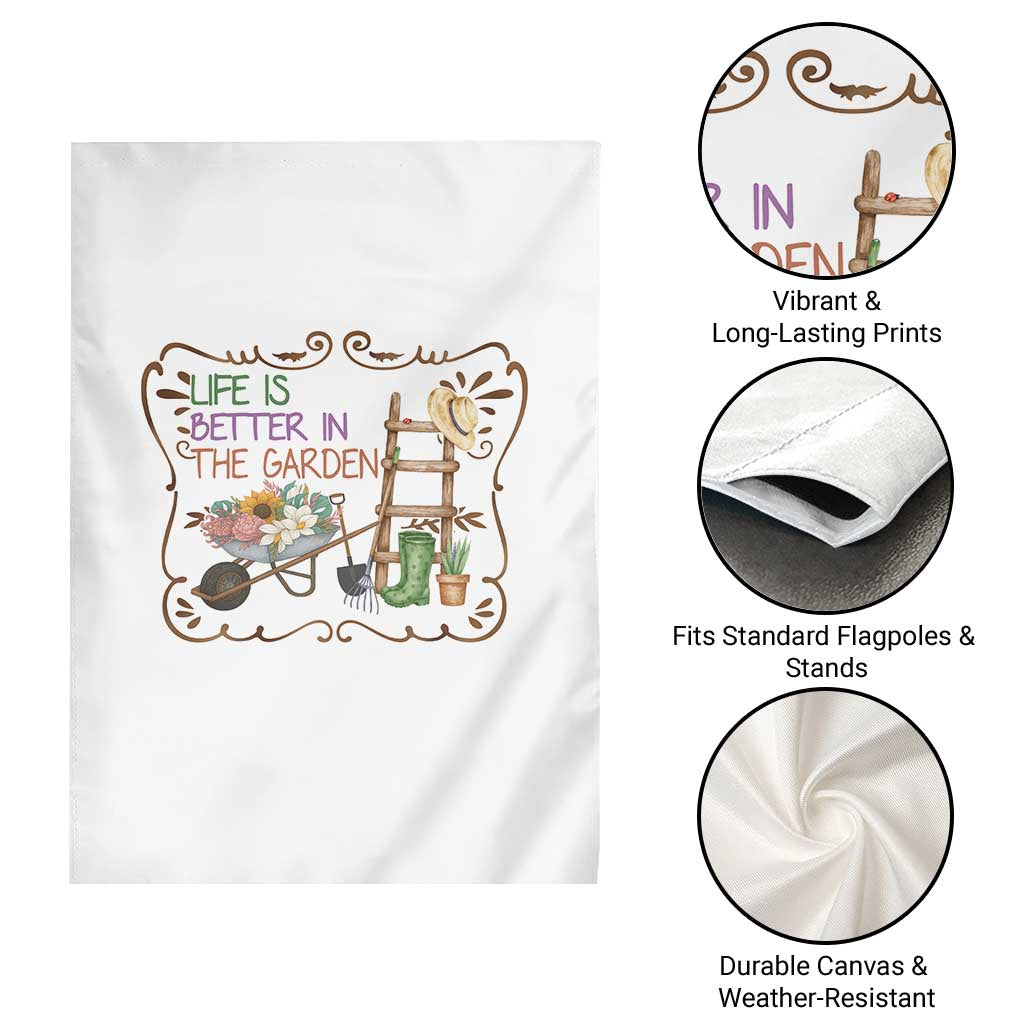 Life Is Better In The Garden Garden Flag Funny Gardening Quote TS12 Print Your Wear