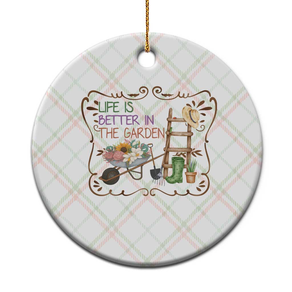 Life Is Better In The Garden Ceramic Ornament Funny Gardening Quote TS12 1pc Christmas Plaid Print Your Wear